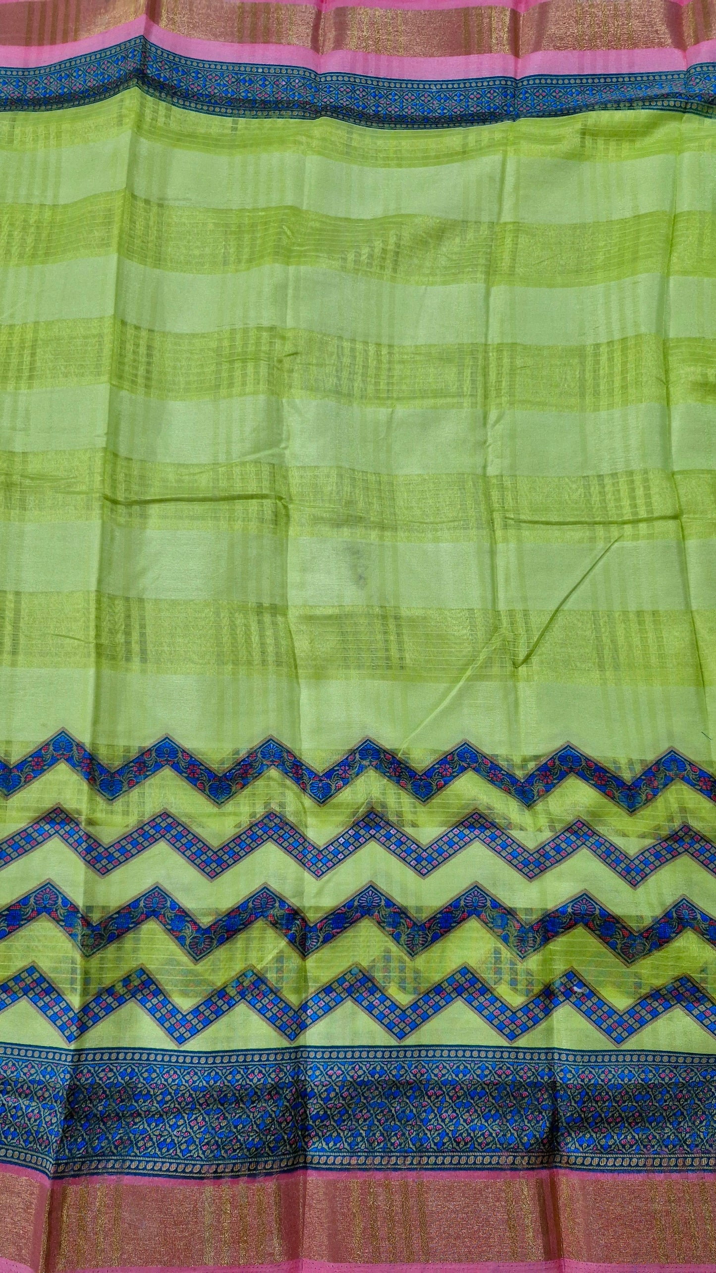 NEON GREEN DOLA SILK SAREE