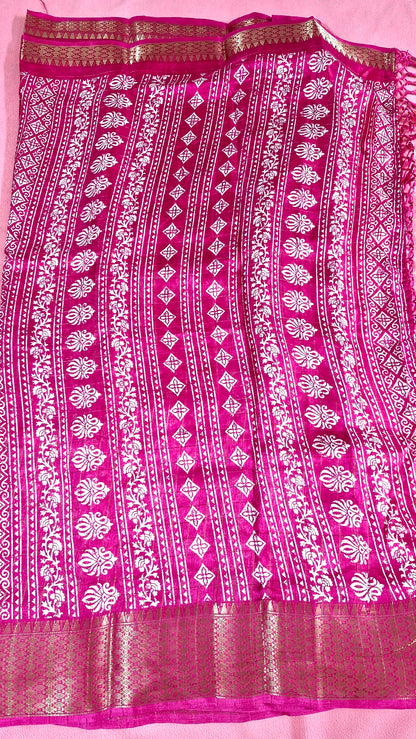 MAGENTA DOLA SILK SAREE