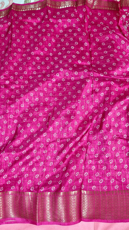 MAGENTA DOLA SILK SAREE