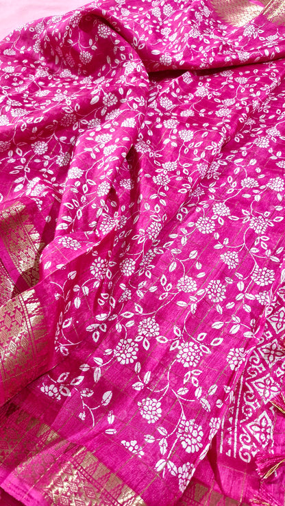 MAGENTA DOLA SILK SAREE