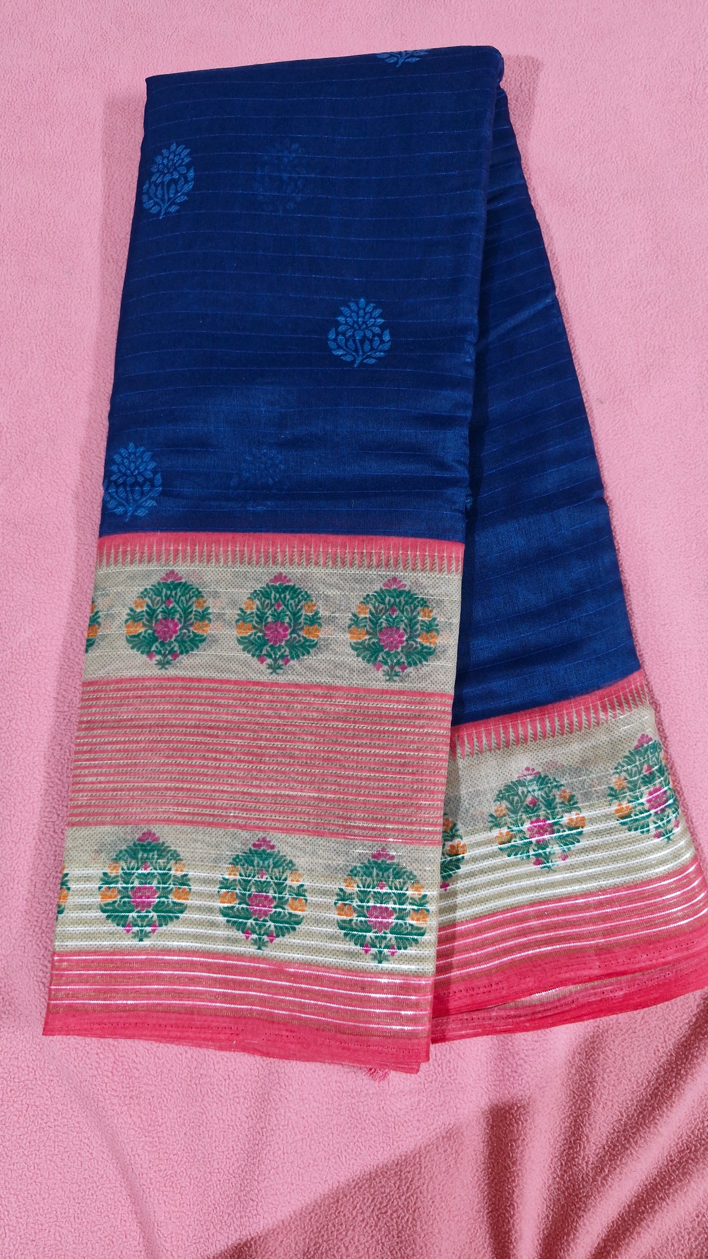 Royal Blue Cotton Saree