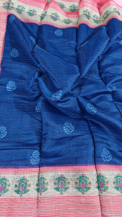 Royal Blue Cotton Saree