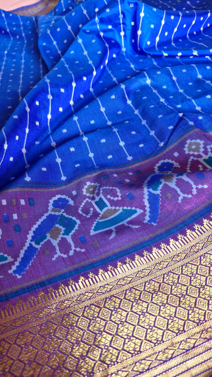 ROYAL BLUE POCHAMPALLI SILK SAREE