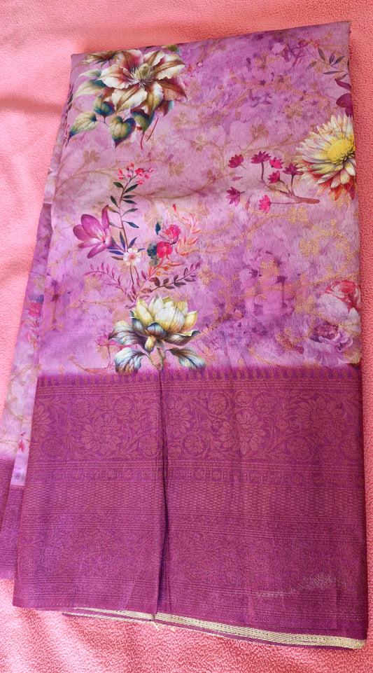 MAUVE ORGANZA SAREE