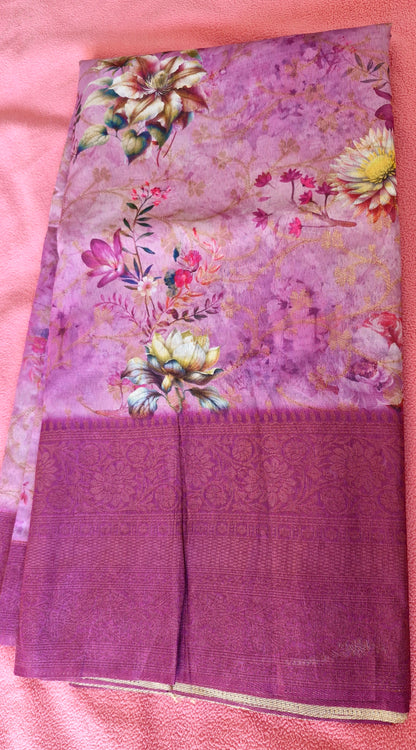 MAUVE ORGANZA SAREE
