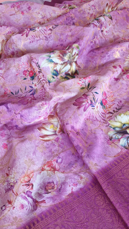 MAUVE ORGANZA SAREE