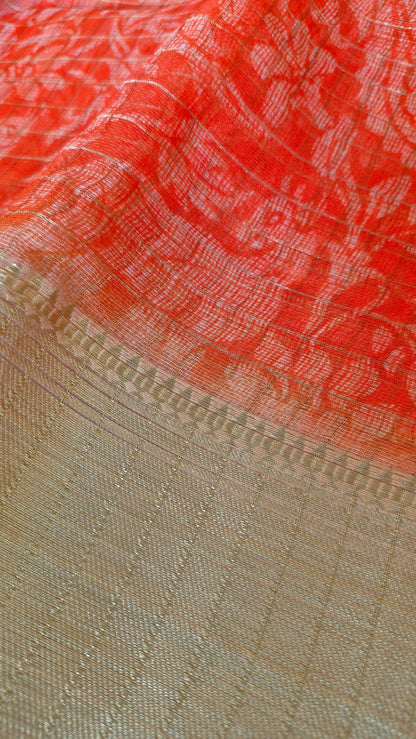 ORANGE COTTON SAREE