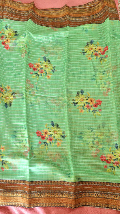 PISTA GREEN COTTON SAREE