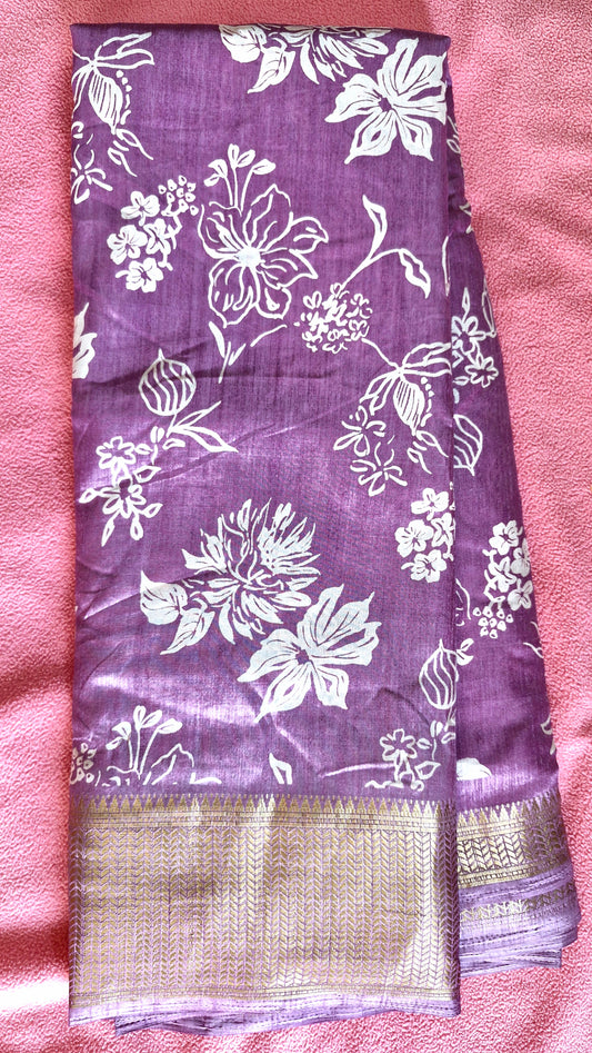 Mauve Cotton Silk Saree