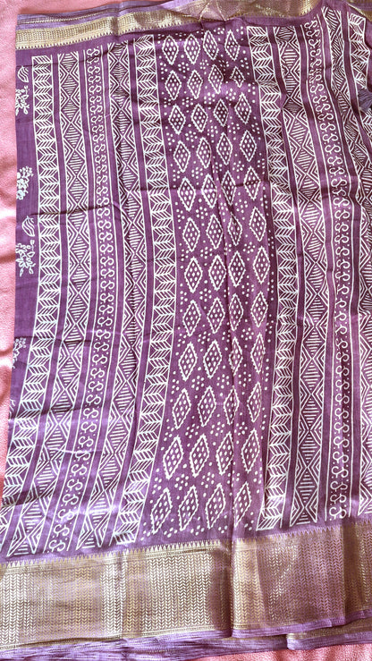 Mauve Cotton Silk Saree
