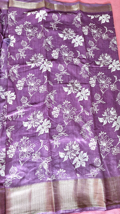 Mauve Cotton Silk Saree