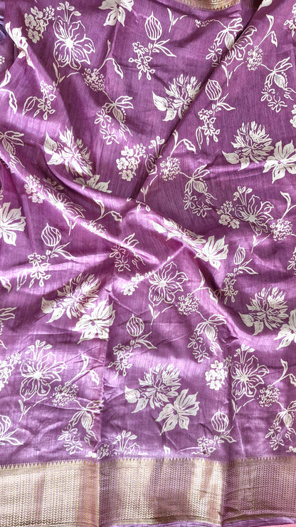 Mauve Cotton Silk Saree