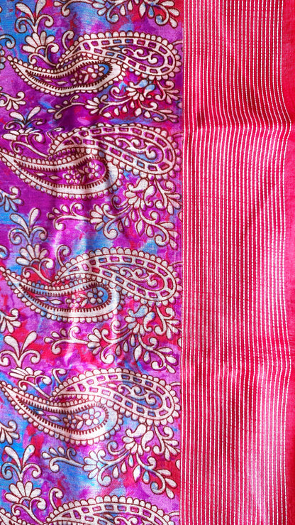 PURPLE RED COTTON SAREE