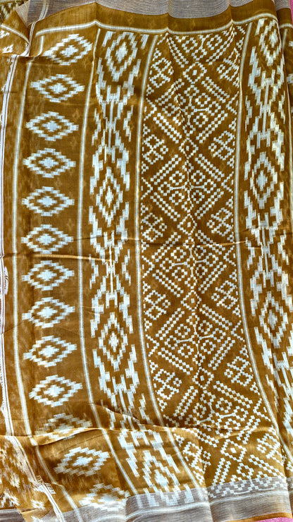 RUST YELLOW COTTON SAREE