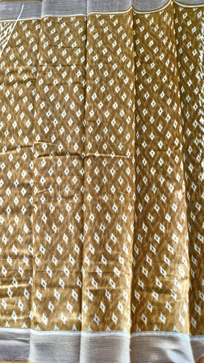 RUST YELLOW COTTON SAREE
