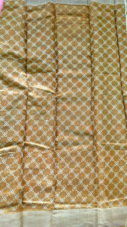 MUSTARD BIEGE COTTON SAREE