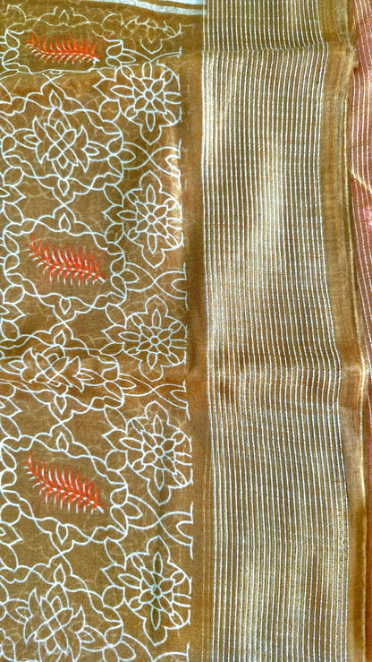 MUSTARD BIEGE COTTON SAREE