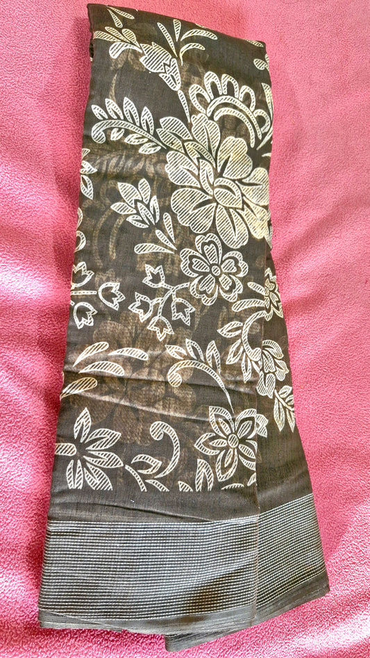 BROWN COTTON SAREE