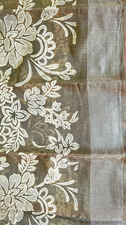 BROWN COTTON SAREE