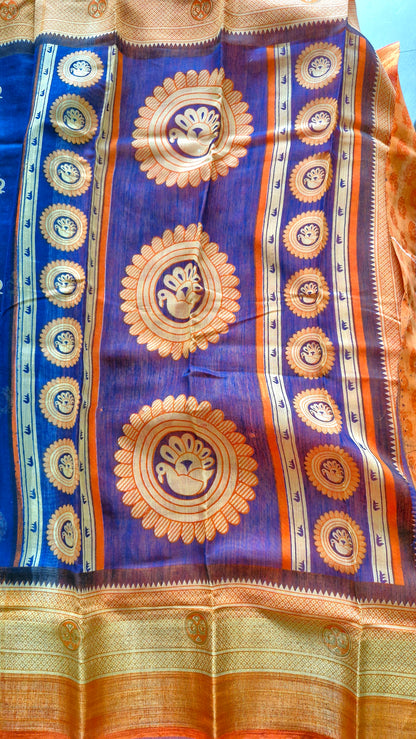 ROYAL BLUE COTTON SAREE