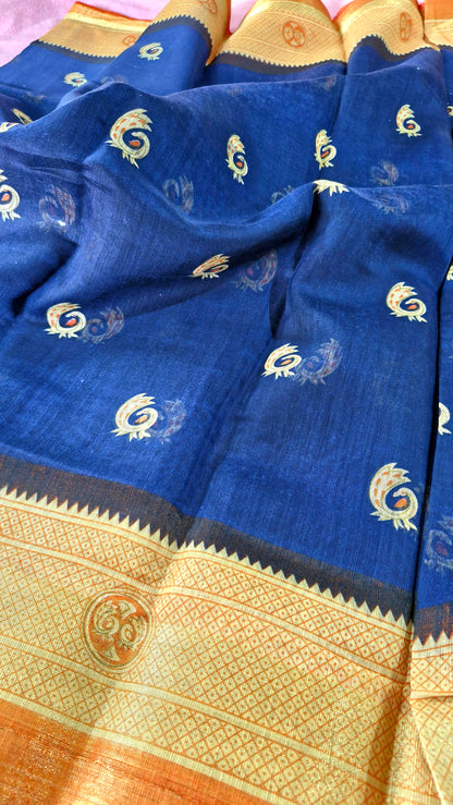 ROYAL BLUE COTTON SAREE