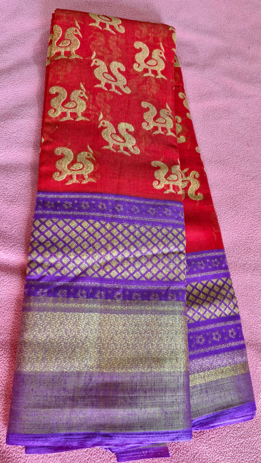 ORANGE COTTON SAREE
