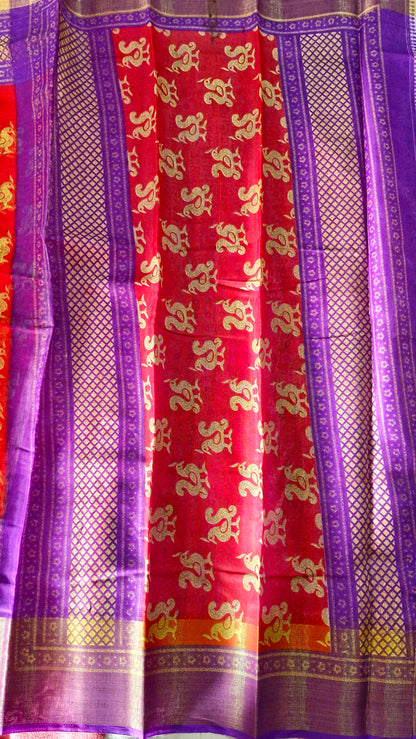 ORANGE COTTON SAREE
