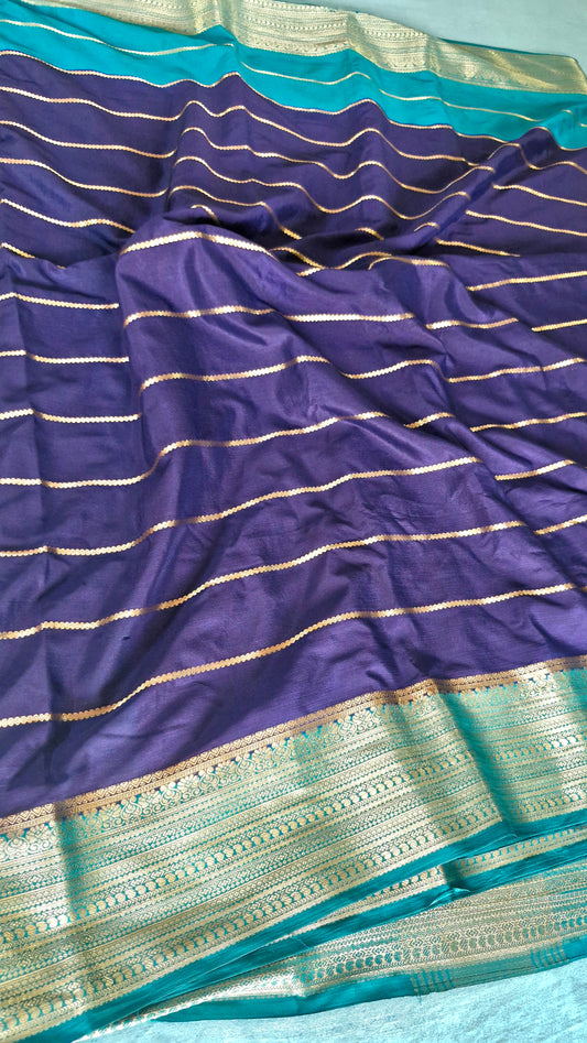 ROYAL BLUE CREPE SILK SAREE